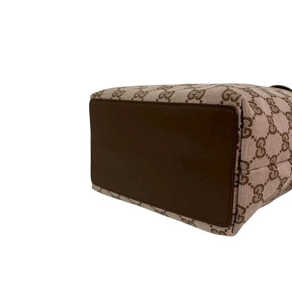 Gucci GG Canvas Leather Tote Bag - Picture 9 of 10